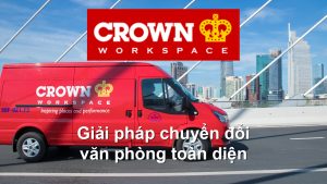 Crown Workspace office moving truck providing professional office relocation services in Vietnam
