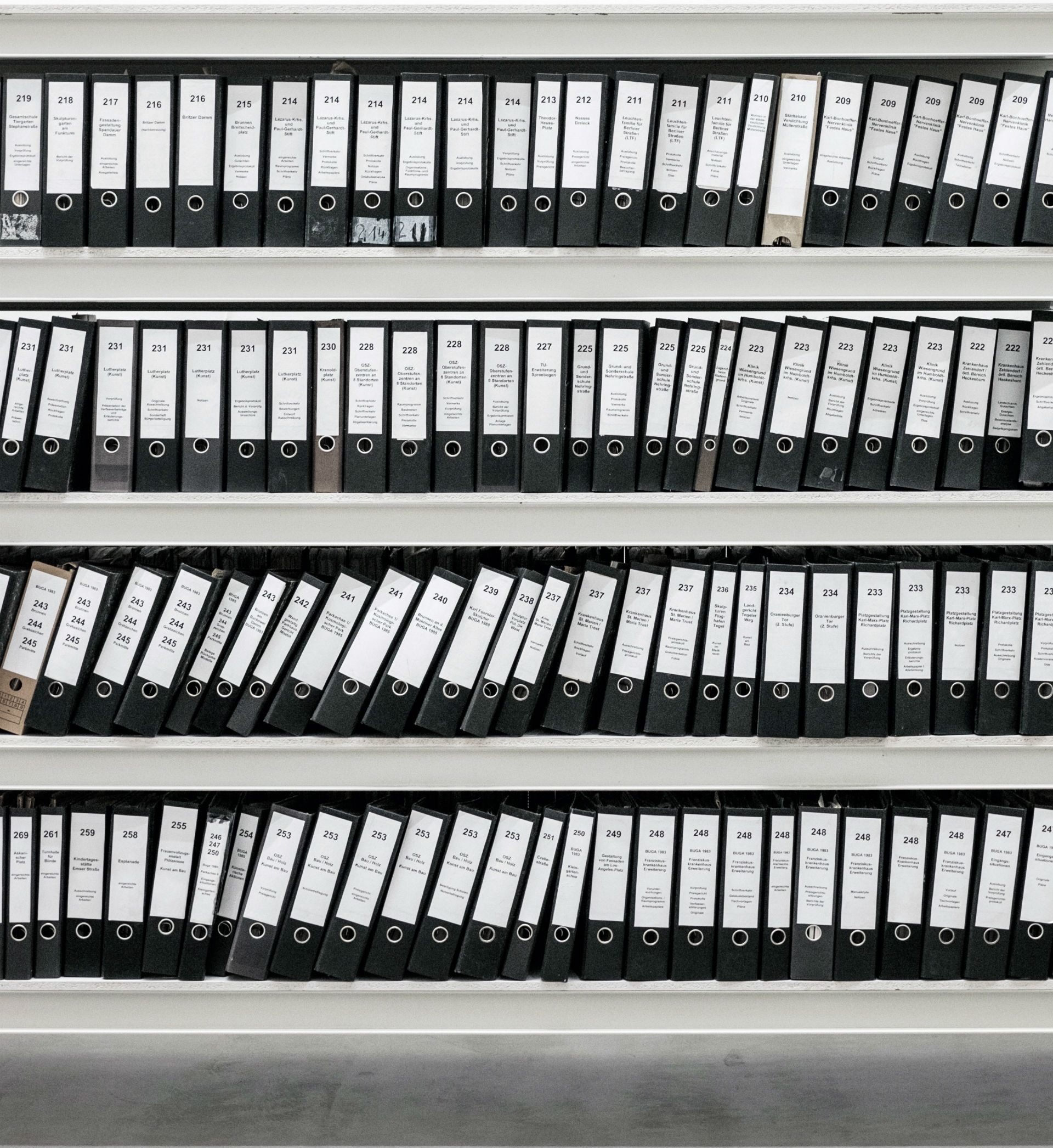 shelf of folders